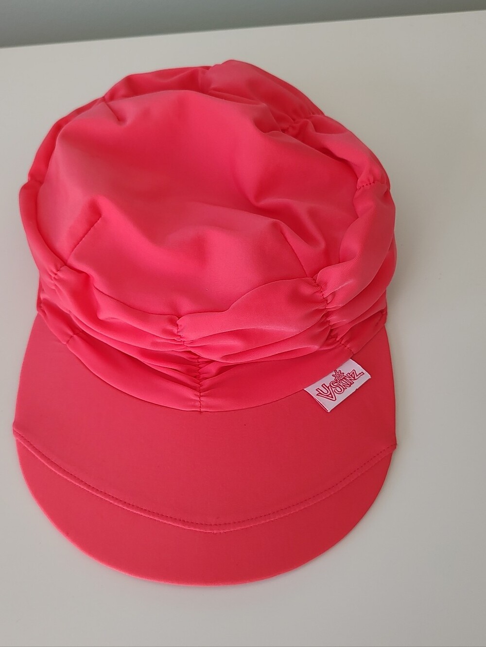 UVSkinz UPF 50+ Swim Cap Ruched Turban Style Sun Protection Hat Coral L/XL